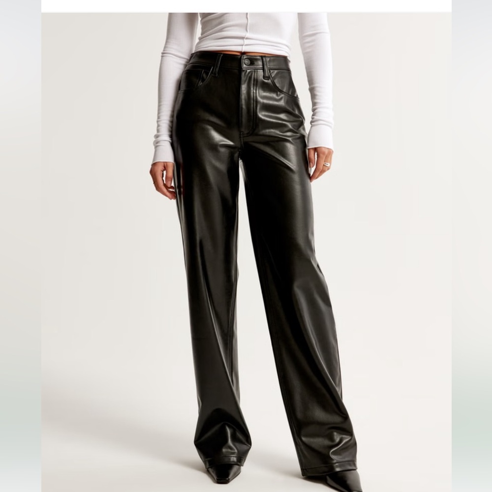 Abercrombie Vegan Leather High Rise Loose Pant